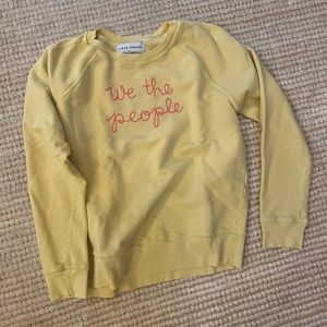 lingua franca/whitney collab. yellow cotton sweatshirt. lightly used. size s